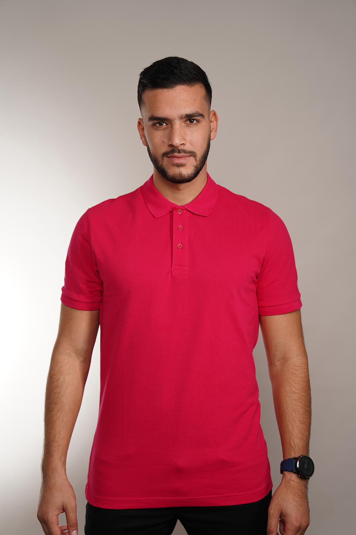 polo demi manche rose fuchia bivalent
